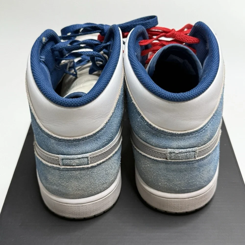 Nike Air Jordan 1 Mid SE Size 12.5 French Blue/Fire Red-White DN3706-401 Sneaker